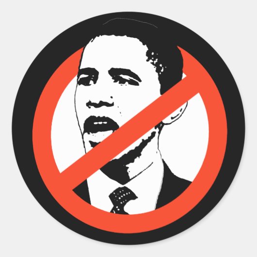 ANTI-OBAMA-Aufkleber Runder Aufkleber (Vorderseite)