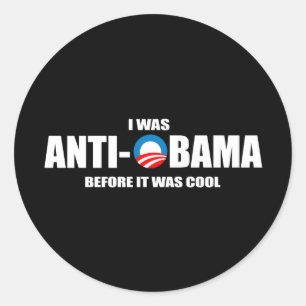 Anti-Obama-Autoaufkleber - ich war Anti-Obama Runder Aufkleber