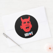 Anti-Obama-Autoaufkleber - OBAMA IST EIN IDIOT Runder Aufkleber (Umschlag)