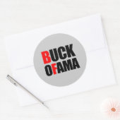Anti-Obama - BUCK OFAMA 2 schwarz Runder Aufkleber (Umschlag)