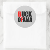 Anti-Obama - BUCK OFAMA 2 schwarz Runder Aufkleber (Tasche)