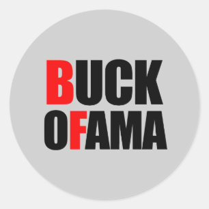 Anti-Obama - BUCK OFAMA 2 schwarz Runder Aufkleber