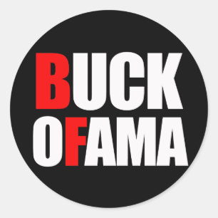 Anti-Obama - BUCK OFAMA 2 weiß Runder Aufkleber