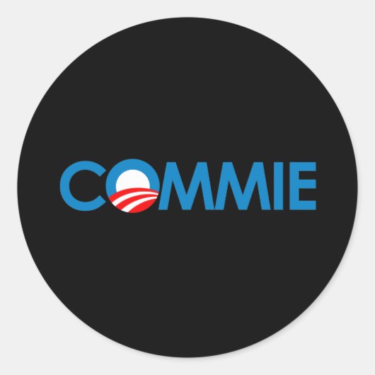 Anti-Obama - Commie Runder Aufkleber (Vorderseite)