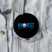 Anti-Obama - Der schlimmste Präsident je Button (Beispiel)
