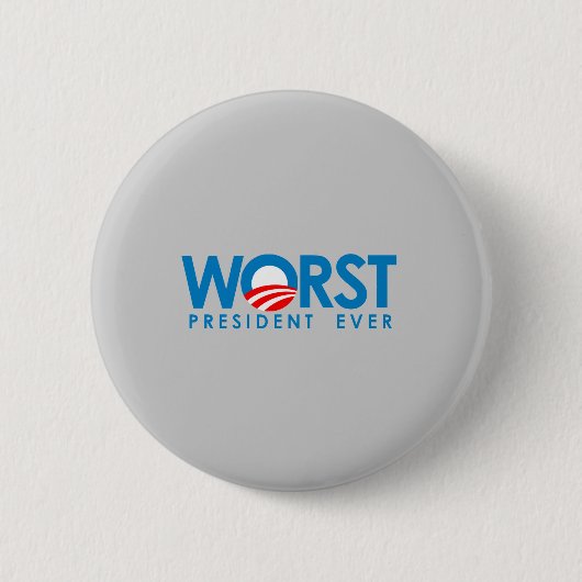 Anti-Obama - Der schlimmste Präsident je Button (Vorderseite)
