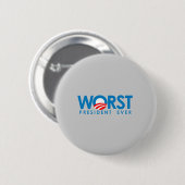 Anti-Obama - Der schlimmste Präsident je Button (Vorne & Hinten)