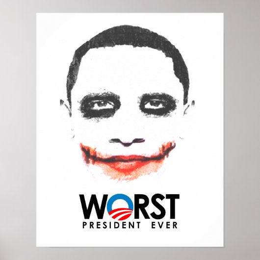 Anti-Obama - Der schlimmste Präsident je schwarz Poster (Vorne)