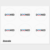 ANTI-OBAMA - DOOMED BLACK-.png Runder Aufkleber (Blatt)