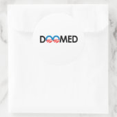 ANTI-OBAMA - DOOMED BLACK-.png Runder Aufkleber (Tasche)