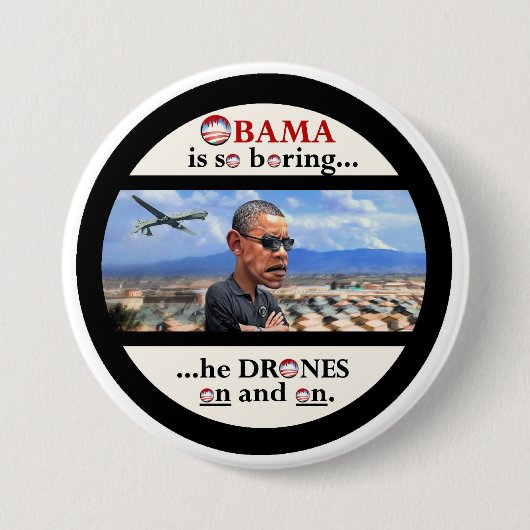 Anti-Obama-Drohnemeuchelmörder Button (Vorderseite)