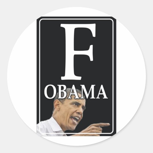 Anti-Obama F Obama Runder Aufkleber (Vorderseite)