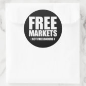 Anti-Obama - Freie Märkte sind keine Freeloader we Runder Aufkleber (Tasche)
