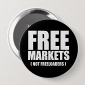 Anti-Obama - freie Märktenicht Freeloaders weiß Button (Vorne & Hinten)