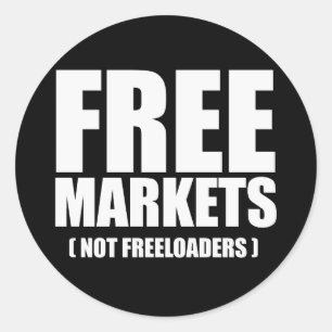 Anti-Obama - freie Märktenicht Freeloaders weiß Runder Aufkleber