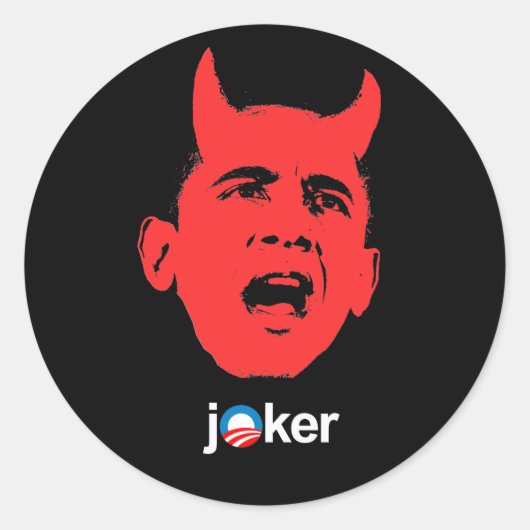 Anti Obama - Joker Runder Aufkleber (Vorderseite)