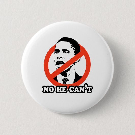 ANTI-OBAMA/KEIN KANN ER NICHT T - SHIRT BUTTON (Vorderseite)