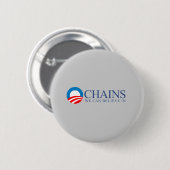 Anti-Obama - Ketten, die wir an Blau glauben Button (Vorne & Hinten)