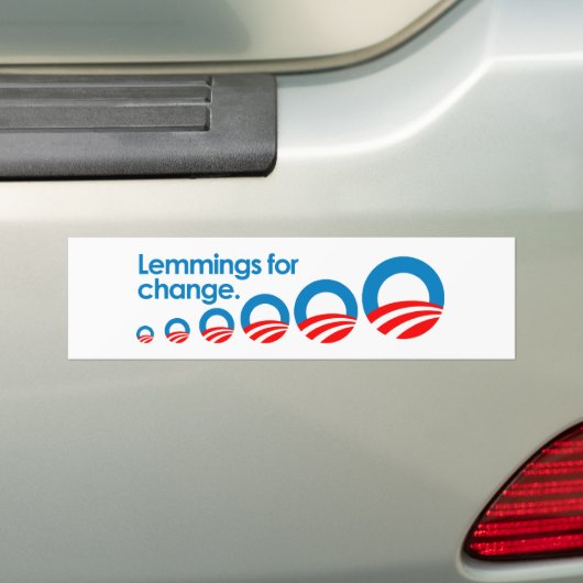Anti-Obama - Lemminge für Änderung Autoaufkleber (Auf Auto)