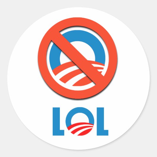 Anti-Obama - LOL Runder Aufkleber (Vorderseite)
