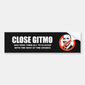 Anti-Obama - nahes gitmo und schicken sie zu Autoaufkleber (Vorne)