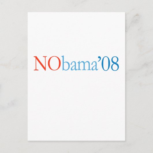 ANTI-OBAMA / NOBAMA '08 POSTKARTE (Vorderseite)