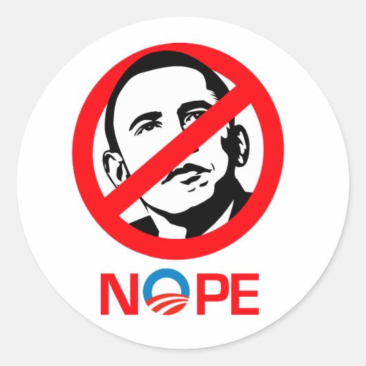 Anti-Obama - Nope Runder Aufkleber (Vorderseite)