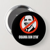 Anti-Obama - Obama bin lyin Button (Vorne & Hinten)