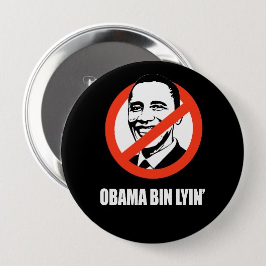 Anti-Obama - Obama bin lyin Button (Vorne & Hinten)