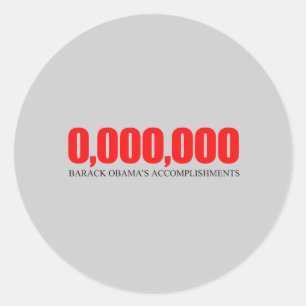Anti-Obama - Obama - Errungenschaften 2 Runder Aufkleber