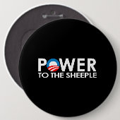 ANTI-OBAMA - POWER ZUM SHEEPLE BUTTON (Vorne & Hinten)