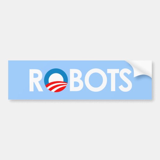 Anti-Obama - Roboter weiß Autoaufkleber (Vorne)