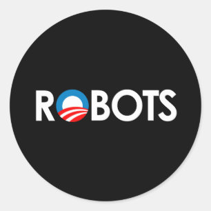 Anti-Obama - Roboter weiß Runder Aufkleber