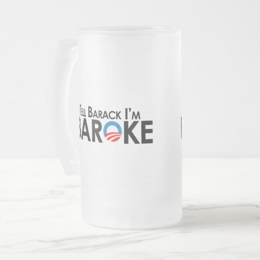 Anti-Obama - sagen Sie Barack Im Baroke Mattglas Bierglas (Vorderseite Links)