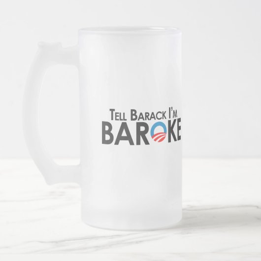 Anti-Obama - sagen Sie Barack Im Baroke Mattglas Bierglas (Links)