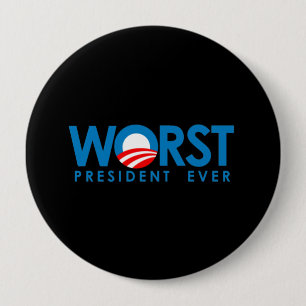 Anti-Obama - schlechtester Präsident Ever Button