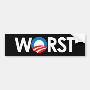 Anti-Obama - schlechtestes Weiß Autoaufkleber