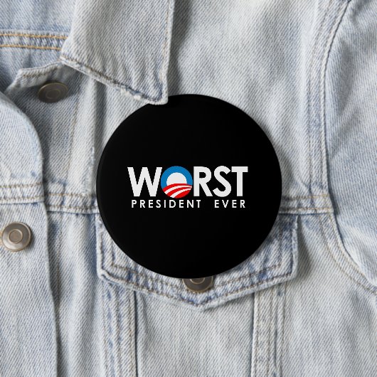 Anti-Obama - schlechtestes Weiß Präsidenten Ever Button (Beispiel)