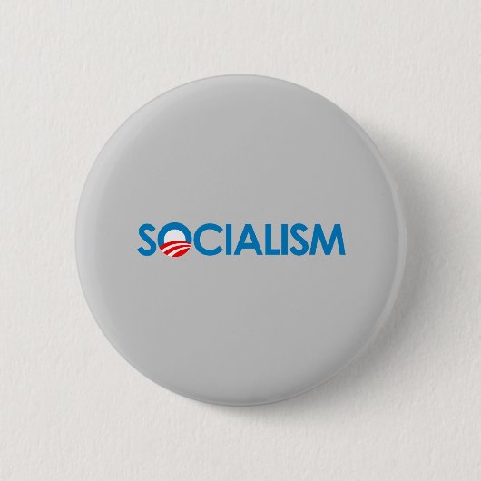 Anti-Obama - Sozialismus Button (Vorderseite)