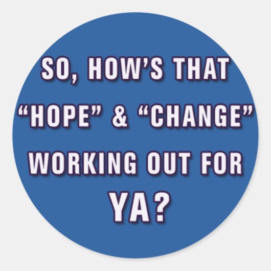 Anti-Obama-Sticker Runder Aufkleber (Vorderseite)