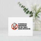 Anti-Obama-T - Shirt - Nut job oder No job Postkarte (Stehend Vorderseite)
