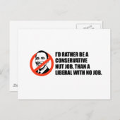 Anti-Obama-T - Shirt - Nut job oder No job Postkarte (Vorne/Hinten)