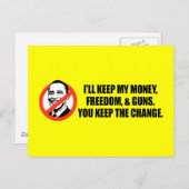 Anti-Obama-T - Shirt - Sie behielt die Änderung Postkarte (Vorne/Hinten)