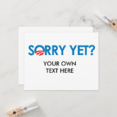 Anti-Obama - Tut mir leid Karte (Vorderseite/Rückseite Beispiel)