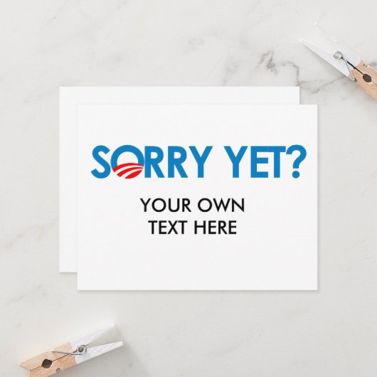 Anti-Obama - Tut mir leid Karte (Vorderseite/Rückseite Beispiel)