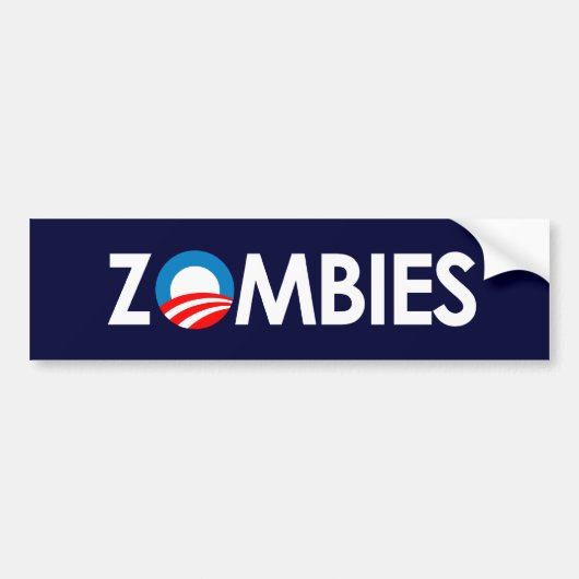 Anti-Obama - Zombies weiß Autoaufkleber (Vorne)