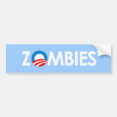Anti-Obama - Zombies weiß Autoaufkleber (Vorne)