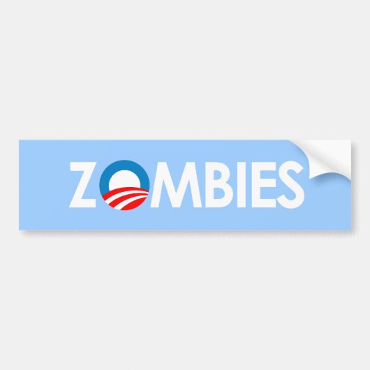 Anti-Obama - Zombies weiß Autoaufkleber (Vorne)