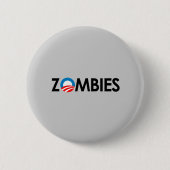 Anti-Obama - Zombieschwarzes Button (Vorderseite)