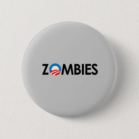 Anti-Obama - Zombieschwarzes Button (Vorderseite)